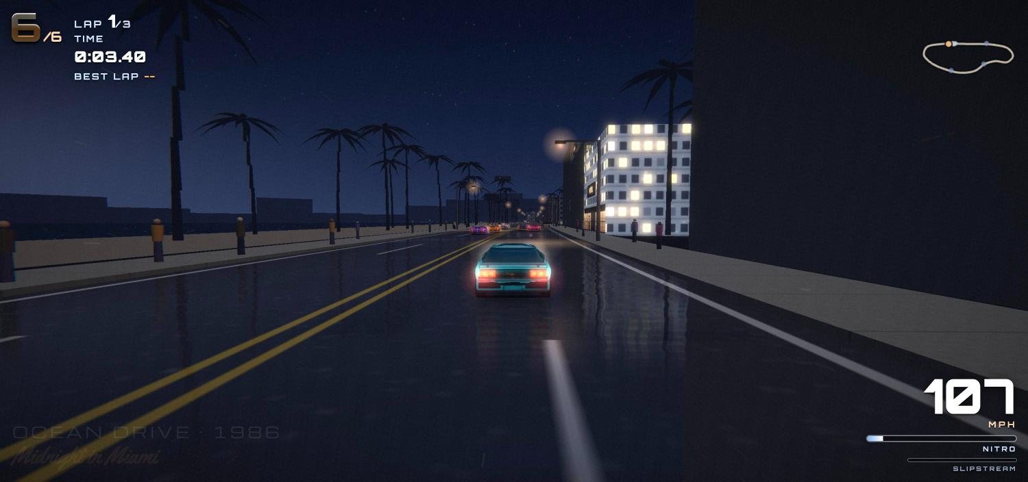 Midnight in Miami on Ocean Drive, 1986